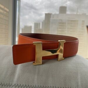 Hermes Reversible belt in brown/orange